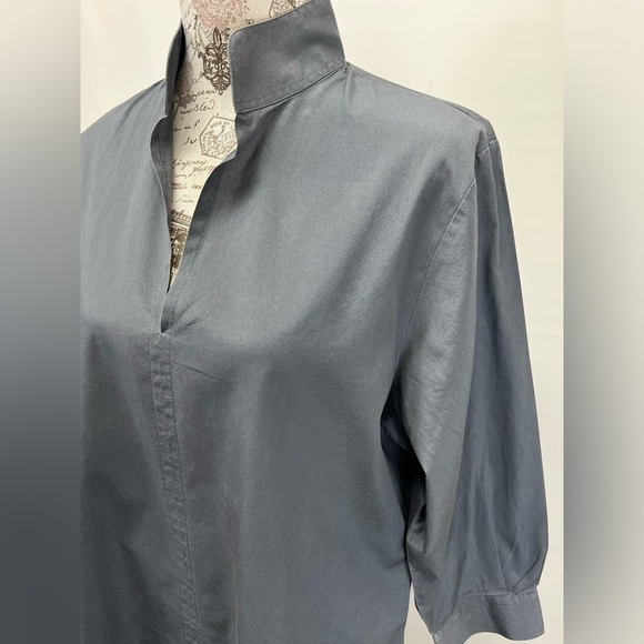 CLARIDGE & KING Gray mandarin‎ collar tunic top size L - Picture 2 of 13